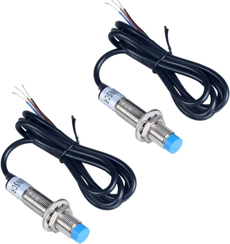 DMWD 2Pcs M12 Proximity Switch Inductive Proximity Sensor Detection Switch Approach Sensor Switch NPN NC DC 6V-36V 4mm Detecting Distance JJ12A3-4-Z/AX - Image 1